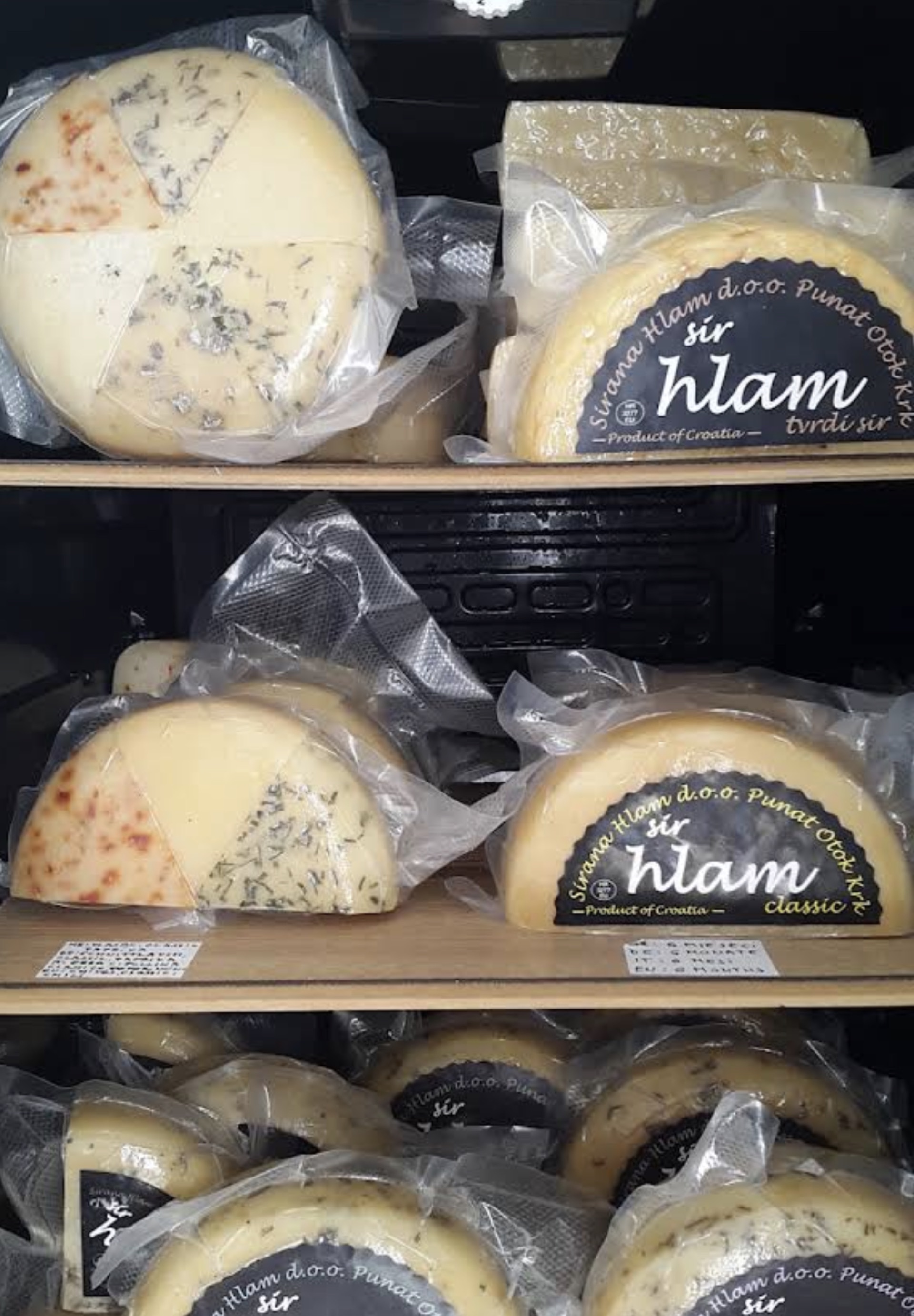 Branded Sir Hlam cheese wheels, Product of Croatia